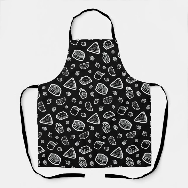 Fun Hand-drawn Pancake All-Over Pattern Apron (Front)