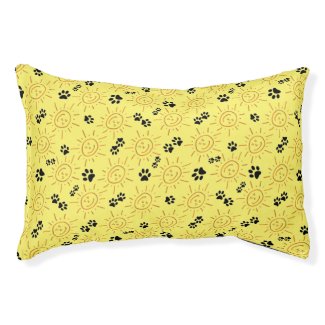 Fun Hand Drawn Sunshine Black Paws Over Yellow