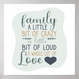 Fun Hand Lettered Color Editable Family Quote Poster