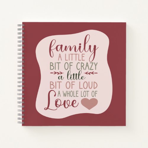 Fun Hand Lettered Dusty Pink Family Recipe Notebook