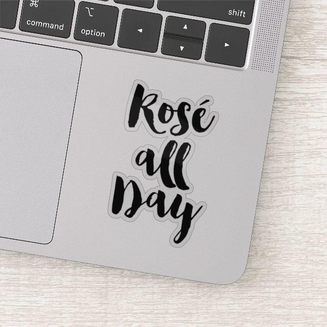 Fun Hand Lettered Script "Rose All Day" Sticker (Detail)