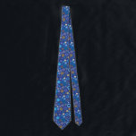 Fun Hanukkah Blue Tie Colorful Stars of David<br><div class="desc">This is a fun way to dress for the holidays! This Hanukkah star print is colorful, and the blue background make those stars pop and look extra festive!
Fiona Stokes Gilbert
All Rights Reserved</div>