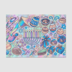 Fun Hanukkah Motifs Tissue Paper