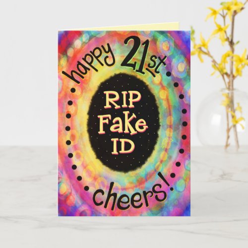Fun Happy 21st Birthday RIP Fake ID Funny  Card