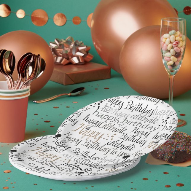 Fun Happy Balloons Birthday Paper Plates (Multi)