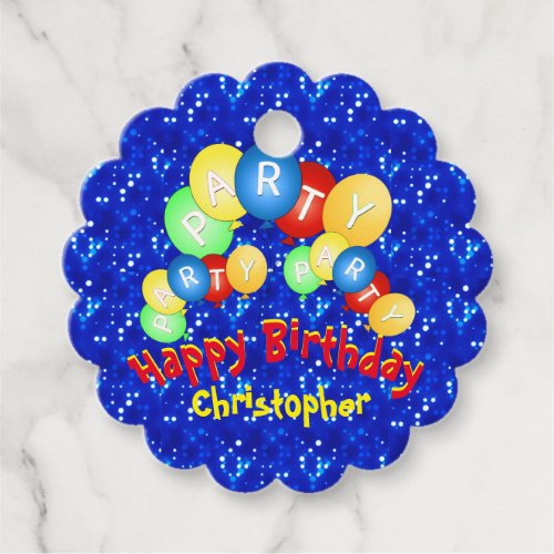 Fun Happy Birthday Balloons Favor Tags