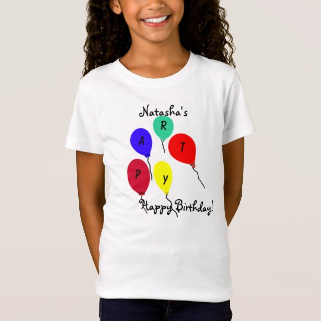 Fun Happy Birthday Balloons T-Shirt (Front)
