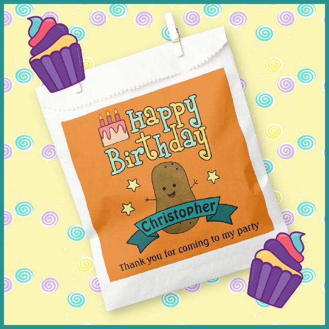 Fun Happy Birthday Potato Personalized Favor Bag (Creator Uploaded)