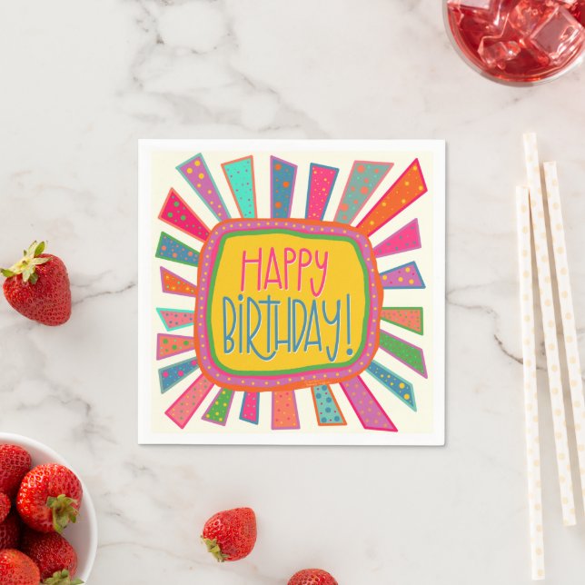 Fun Happy Birthday Rays Inspirivity Napkins (Insitu)