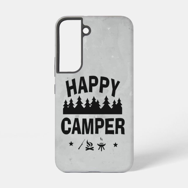 Fun Happy Camper Camping Quote Saying Samsung Galaxy Case (Back)