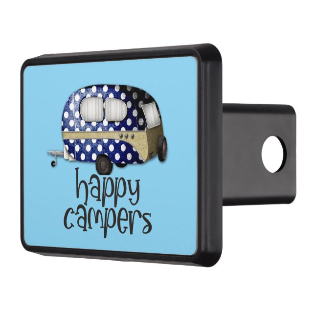 Fun Happy Campers word art Hitch Cover (Left)