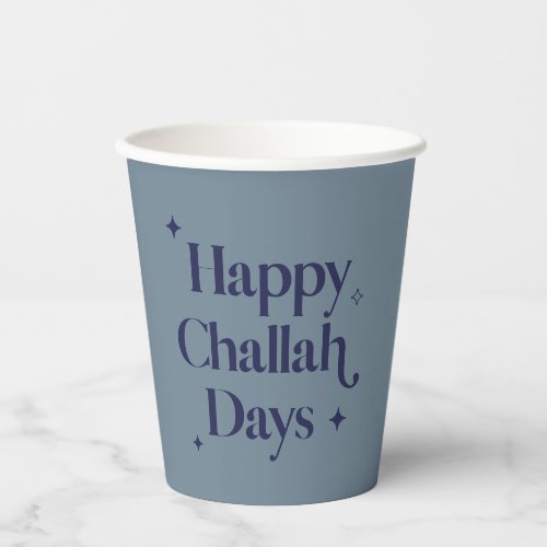 Fun Happy Challah Days Hanukkah Blue  Paper Cups