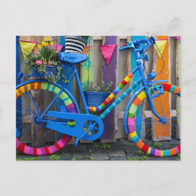Fun Happy Colorful Bike Joyful Bicycle Postcard (Front)