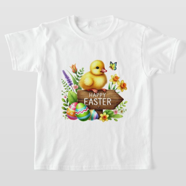 Fun Happy Easter chick T-Shirt (Laydown)