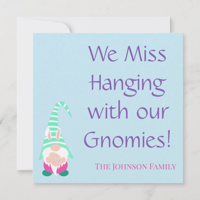 Fun Happy Easter Gnome Personalized Spring Colors (Back)