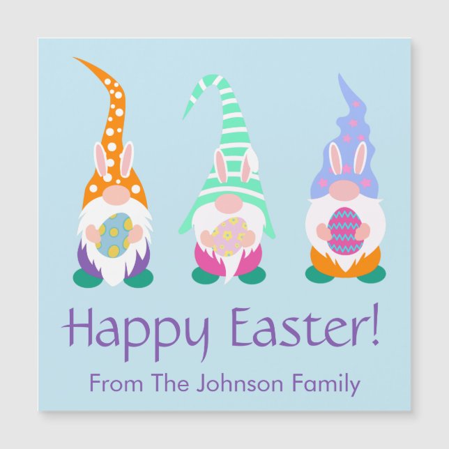 Fun Happy Easter Gnomes Bunny Spring Personalized (Front)