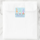 Fun Happy Easter Gnomes Spring Colors Personalized Square Sticker (Bag)