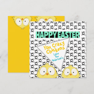 Fun “Happy Easter You Crazy Chickens”   Easter Holiday Card