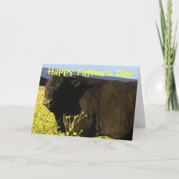 Fun Happy Father's Day Ranch Farm Cattle Bulls Card by She_Wolf_Medicine at Zazzle