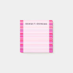 [ Thumbnail: Fun, Happy, Girly Pink and Purple Stripes Pattern Notes ]