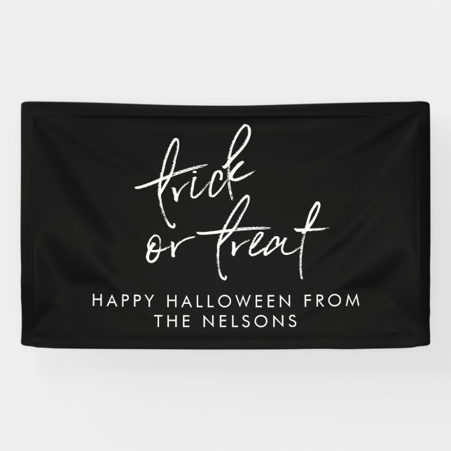Fun Happy Halloween Drive By Family Name Script Banner (Horizontal)