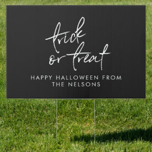Fun Happy Halloween Drive Past Family Script Yard Sign