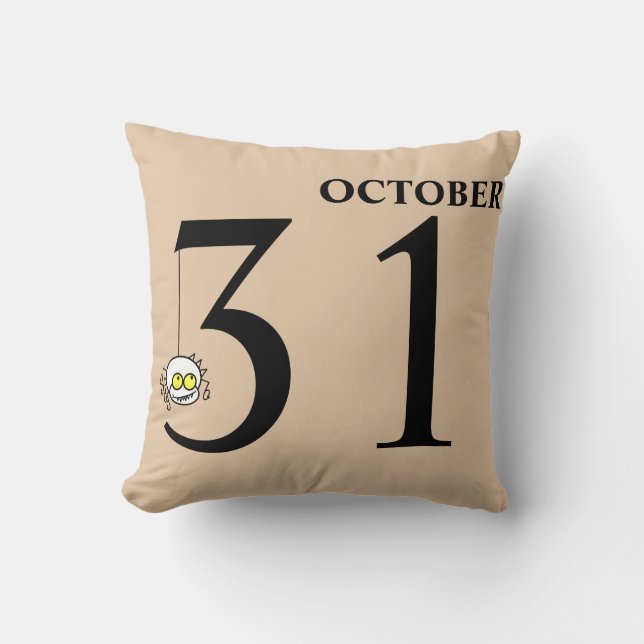 Fun Happy Halloween October 31st Throw Pillow (Front)