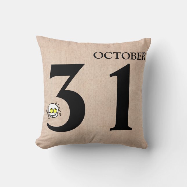 Fun Happy Halloween October 31st Throw Pillow (Front)