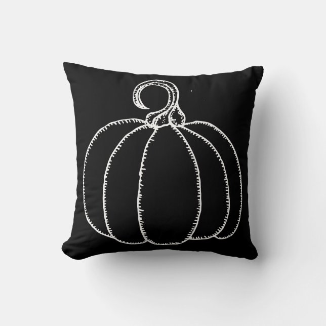Fun Happy Halloween Pumpkin Throw Pillow (Front)