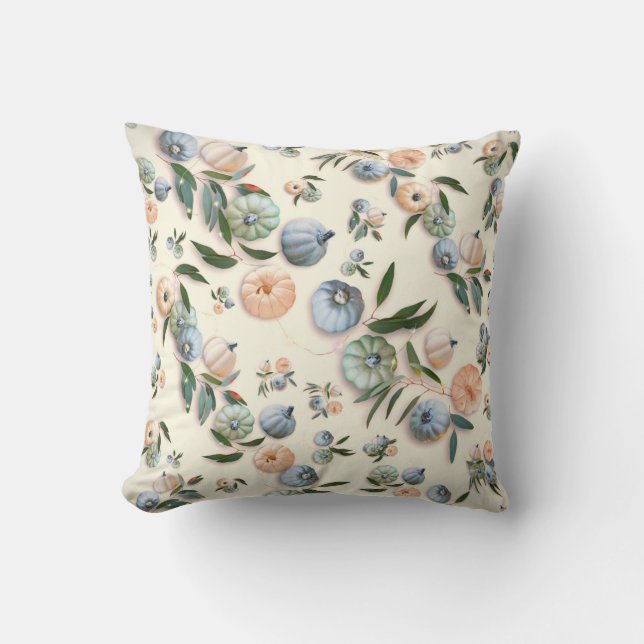 Fun Happy Halloween Pumpkins Pattern Background Throw Pillow (Front)