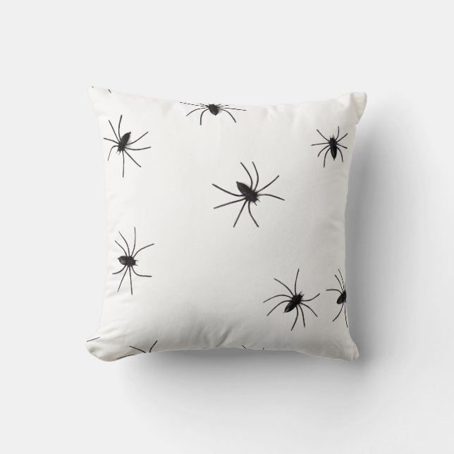 Fun Happy Halloween Spider Throw Pillow (Front)