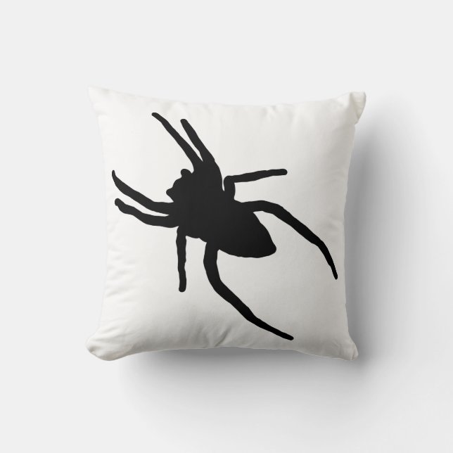 Fun Happy Halloween Spider Throw Pillow (Front)