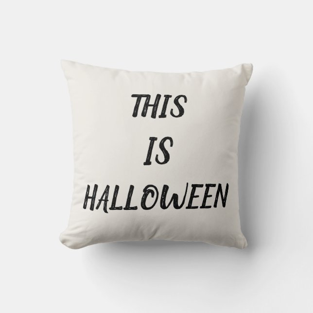 Fun Happy Halloween Throw Pillow (Front)