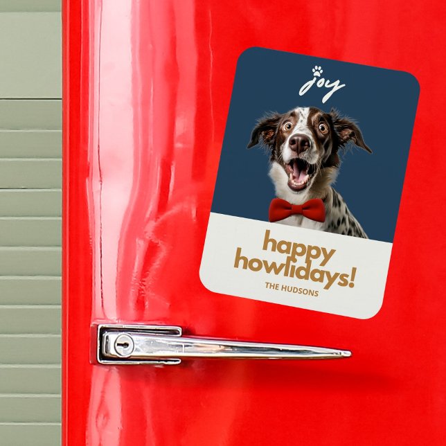 Fun Happy Holidays Christmas Joy Dog Magnet (Creator Uploaded)