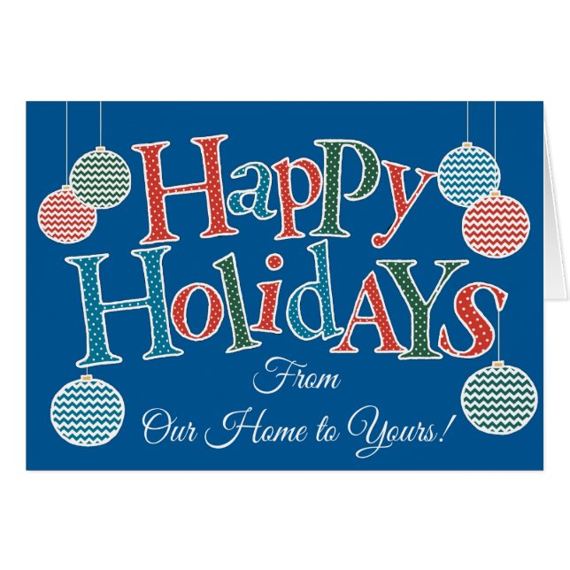 Fun Happy Holidays, Our Home to Yours Cards (Front Horizontal)