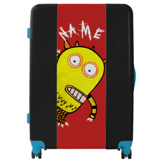FUN HAPPY MONSTER CUSTOM NAME ROLLING SUITCASE