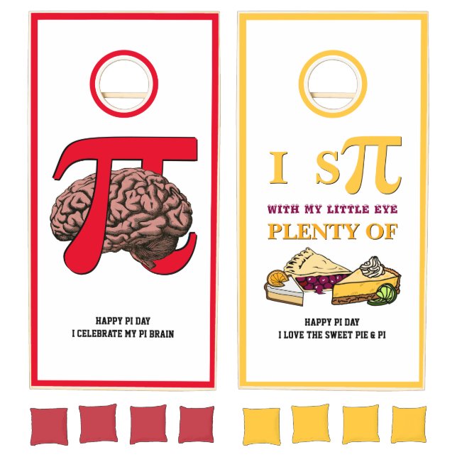 Fun HAPPY PI DAY Brain Pies Cornhole Set (Set)