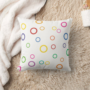 Fun Happy Random Colorful Bubbles Throw Pillow