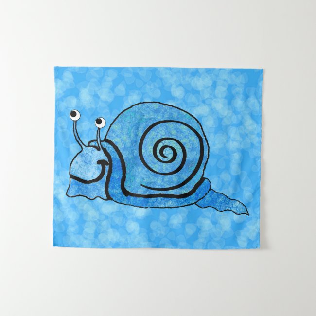Fun Happy Snail With Bright Blue Shell