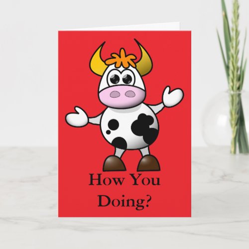 Fun Happy Valentines Day Cow Holiday Card