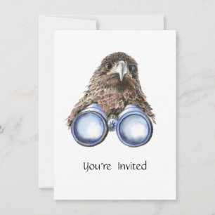 Fun Hawk Binoculars Birdwatching Birthday Invite
