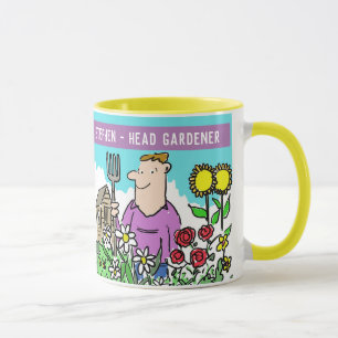 Fun Head Gardener Mug. Add your Name Choice. Mug