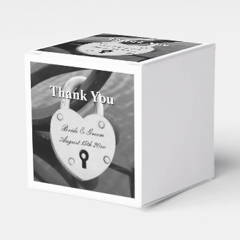 Fun Heart Shaped Love Lock With Keyhole Wedding Favor Boxes by photoedit at Zazzle