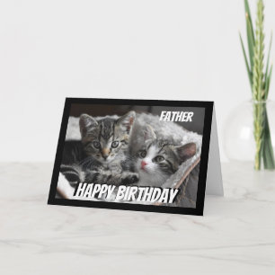 Fun Heart to Heart Father Birthday Cat Animal Card