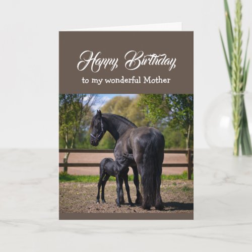 Fun Heart to Heart Mother Birthday HORSES Card