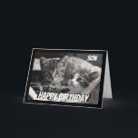 Fun Heart to Heart Son Birthday Cat Animal Card<br><div class="desc">If you love Cats or Animals this card will bring a smile to your face  Perfect for the Son who loves Cats.  We may not always see eye to eye but always heart to heart</div>