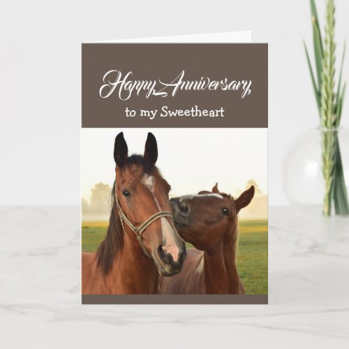 Fun Heart to Heart Sweetheart Birthday HORSES Card