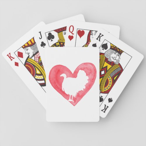 Fun Heart Turkey Bird Hen Lover Animal Valentines  Playing Cards
