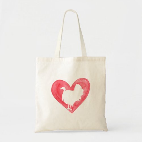 Fun Heart Turkey Bird Hen Lover Animal Valentines  Tote Bag