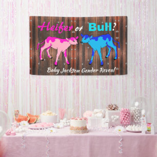 Fun "Heifer or Bull" Gender Reveal Banner